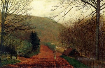  TK Oil Painting - Forge Valley Scarborough city scenes John Atkinson Grimshaw